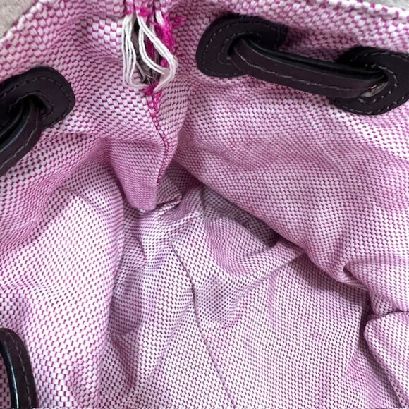 DOONEY BOURKE Shoulder Handbag Satchel Purse Beige Brown Jacquard Leather Trim - Picture 7 of 12